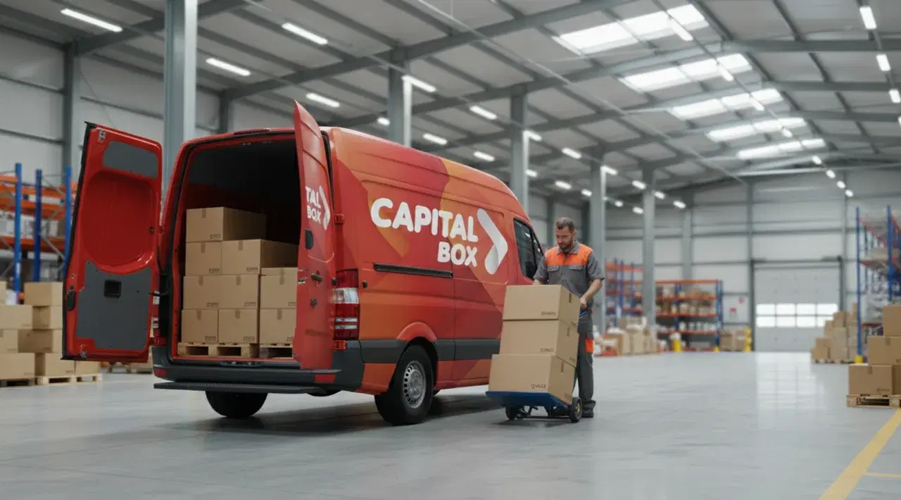 Pallets cargados en el depósito de Capital Box